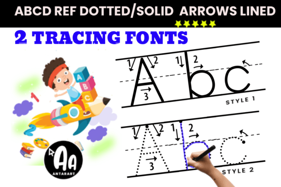 Clear, Guided Handwriting with Arrows Lined Letter Tracing